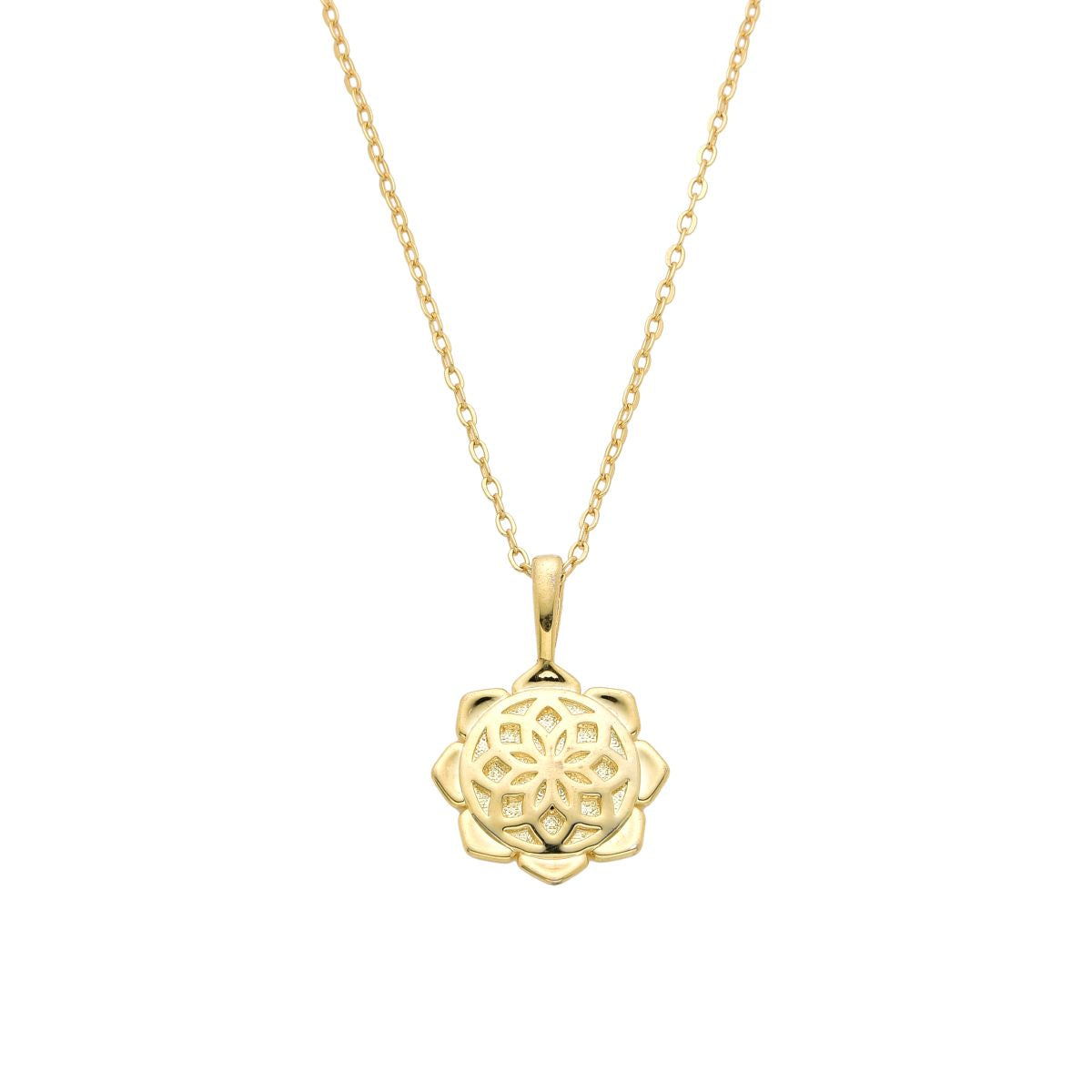 Lotus flower store gold necklace