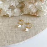 Cross Hoop Earrings Gold Filled 