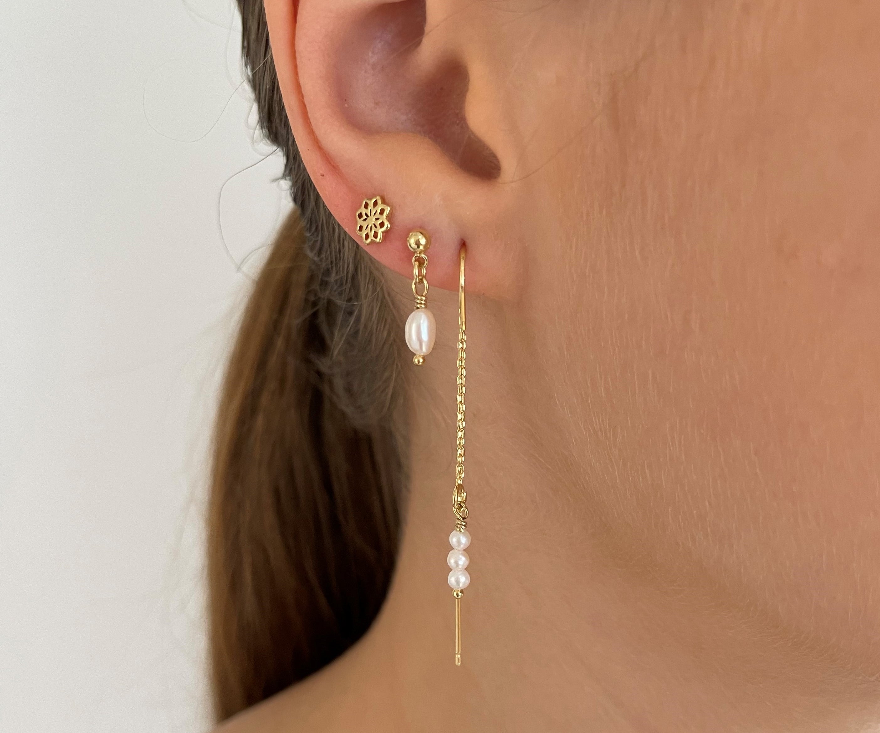 Pearl Earring Set Gold