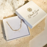Beautifully packaged gold paperclip chain necklace