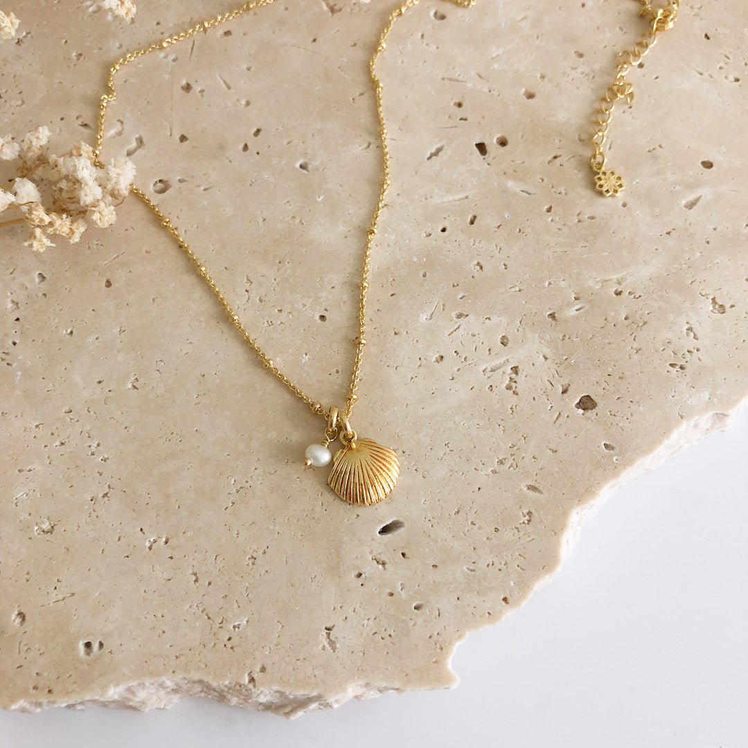 Gold on sale seashell jewelry